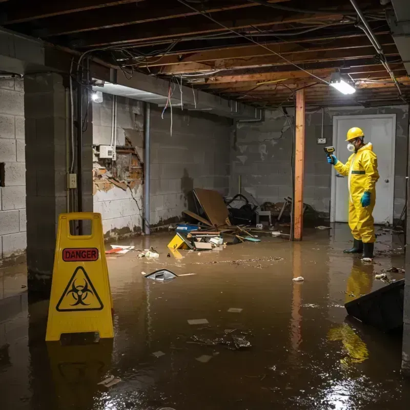 Flooded Basement Electrical Hazard in Elkhart, TX Property